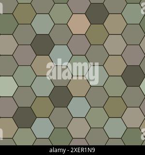 Geometric seamless repeating pattern with hexagon shapes in pastel colors. eps 10 Stock Vector