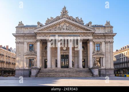 The former Brussels Stock Exchange building, usually shortened to Bourse or Beurs, in Brussels, Belgium Stock Photo