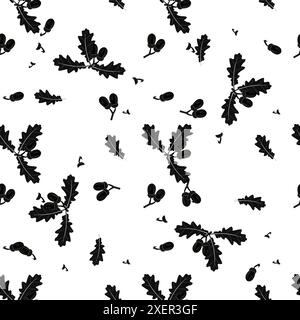 Vector seamless pattern with autumn leaves. Oak, maple, chestnut, acorns. Use for textile, design, wrapping paper store eps Stock Vector