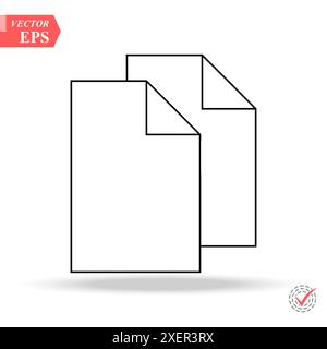 two sheets icon. Element of simple icon for websites, web design, mobile app, info graphics. Thick line icon for website design and development, Stock Vector
