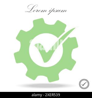 Quality icon. Flat grey pictogram symbol inside a light green rounded square. green color additional versions of Quality . Designed for web and app UI Stock Vector