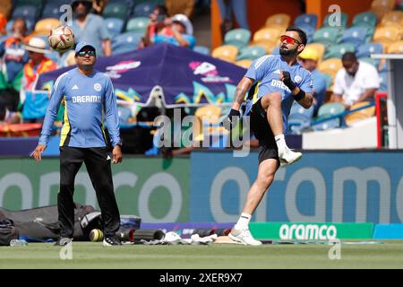 India's Virat Kohli warming up ahead of the 2024 ICC Men's T20 World Cup final at the Kensington Oval Barbados in Bridgetown, Barbados. Picture date: Saturday June 29, 2024. Stock Photo