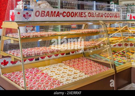 Ottawa, ON, Canada-June 12, 2024:  Obama Cookies for sale at the Moulin de Provence Bakery in the famous Byward Market on Parliament Hill. President O Stock Photo