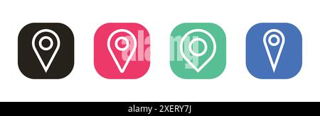 Location pin icons outline vector illustration design. Stock Vector