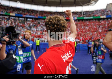 Ruben Vargas seen celebrating after scoring goal during UEFA Euro 2024 ...