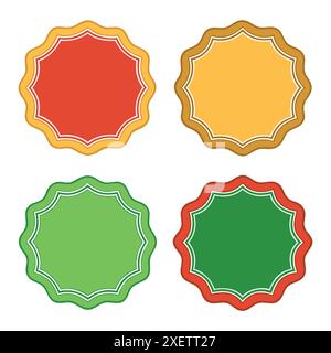 Full colors blank labels and badge shapes. Vector set Stock Vector