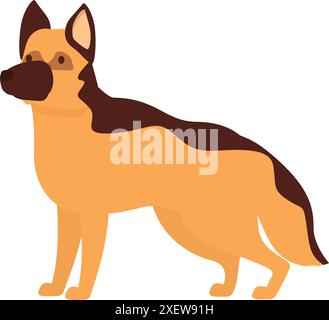 Simple illustration of a german shepherd dog standing in profile Stock Vector