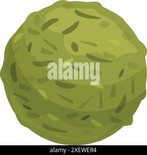 Green tea ice cream ball with matcha flavor is waiting for you to taste it Stock Vector