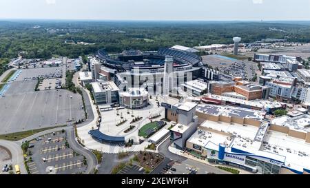 Foxborough, Ma, USA. 26th June, 2024. Gillette Stadium, home to the Patriots and Revolution, sprawls in Foxborough, MA, serving sports and events with a capacity of 64,628, opened in 2002 (Credit Image: © Walter G. Arce Sr./ASP via ZUMA Press Wire) EDITORIAL USAGE ONLY! Not for Commercial USAGE! Stock Photo