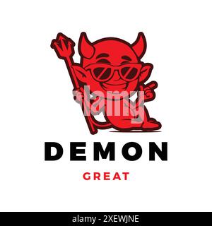 Demon or Devil Icon Logo Design Template Stock Vector