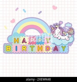 Happy birthday greeting card vector Stock Vector
