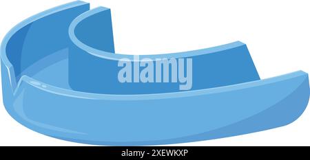 Blue mouth guard protecting teeth from injury during sports training or competition Stock Vector