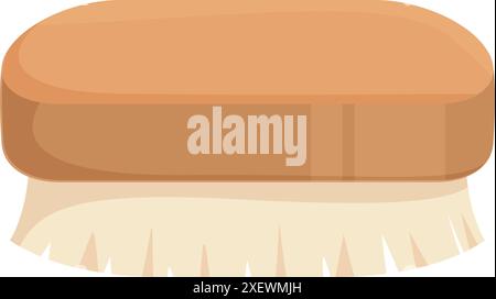 Cleaning brush with wooden handle for scrubbing, sweeping, and maintaining cleanliness Stock Vector