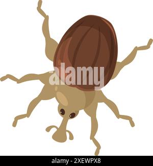 Big bug with six legs crawling icon in simple style isolated on white ...