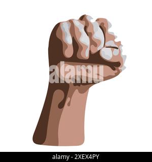 symbol of a clinched fist isolated on white background Stock Vector