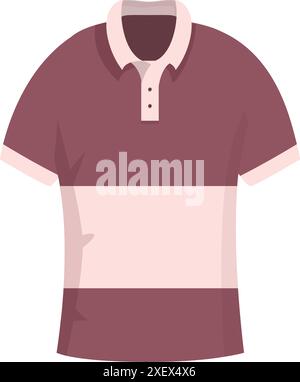 Burgundy and pink polo shirt with short sleeves and collar, perfect for showcasing your designs Stock Vector