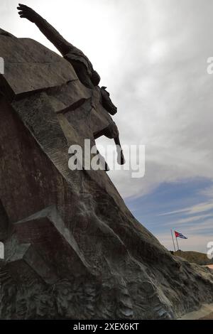 447 Independence War local hero Antonio Maceo on his rearing horse, monument-sculpture in the Plaza Revolution Square. Santiago-Cuba. Stock Photo