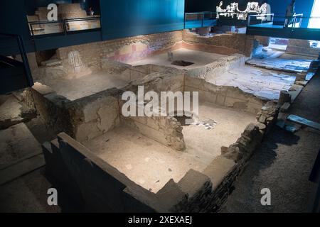 Roman mozaic in Domus dell'Ortaglia, Roman domus from I to IV AD in Museo di Santa Giulia (Santa Giulia City Museum) in monastic complex of San Salvat Stock Photo