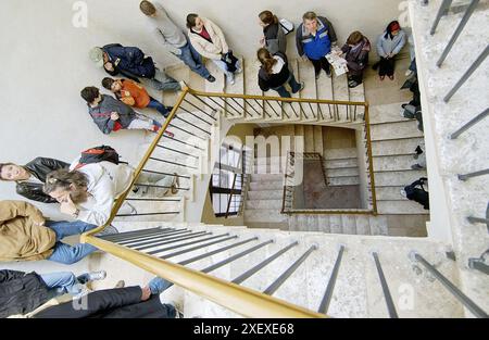 Stairs to the top of Torre del Mangia, Palazzo Pubblico. Siena. Tuscany, Italy Stock Photo