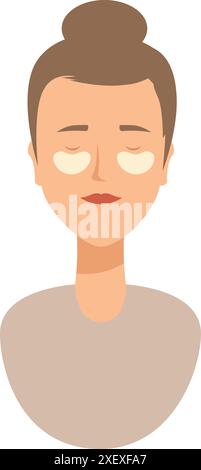 Young woman is enjoying a moment of self care with under eye patches Stock Vector