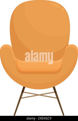 Comfortable armchair with soft textile upholstery standing in an empty room Stock Vector