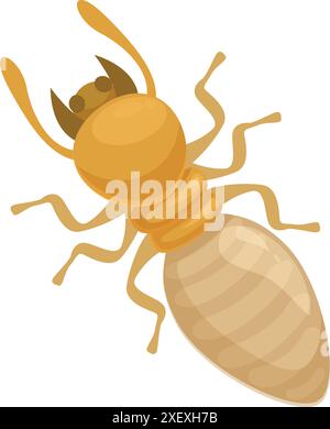 Termite insect crawling with six legs and two antennae. Termite ...