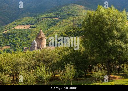 The Tatev Monastery, 9th-century Armenian Apostolic Christian monastery located on a large basalt plateau near the village of Tatev , Armenia. Stock Photo