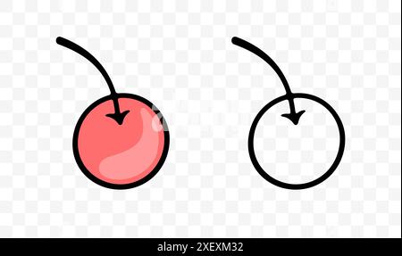 Cherries and sweet cherries, cherry and fruits, graphic design. Berries and berry, food, meal, vector design and illustration Stock Vector