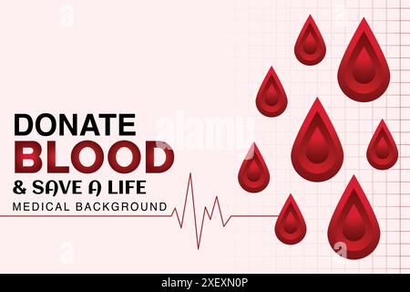 World Blood Donor Day social media post banner design template. World blood donor day. Social media post or template. Editable eps file for corporate Stock Vector