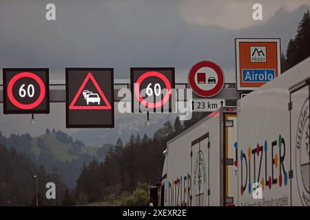 Traffic jam before the Gotthard Tunnel, Switzerland Stock Photo - Alamy