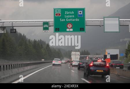 Traffic jam before the Gotthard Tunnel, Switzerland Stock Photo - Alamy