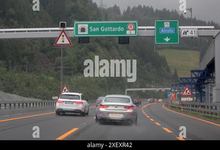 Traffic jam before the Gotthard Tunnel, Switzerland Stock Photo - Alamy