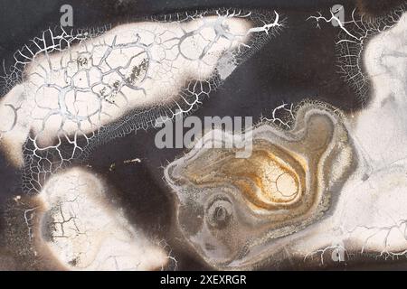 Texture of cracked paint on an old steel sheet Stock Photo
