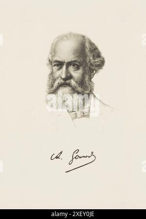 Portrait of Charles Gounod.  Charles-François Gounod (1818 – 1893), usually known as Charles Gounod, was a French composer. He wrote twelve operas, of which the most popular has always been Faust (1859); his Roméo et Juliette (1867) also remains in the international repertory. Stock Photo