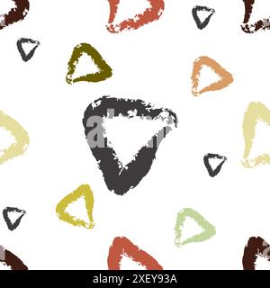 Simple Seamless Vector Pattern with Hand Drawn Irregular Triangles on a White Background. Freehand Geometric Print Ideal for Fabric, Textile, Wrapping Stock Vector