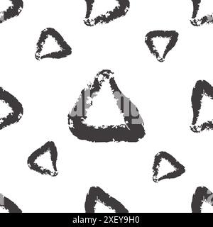 Simple Seamless Vector Pattern with Hand Drawn Irregular Triangles on a White Background. Freehand Geometric Print Ideal for Fabric, Textile, Wrapping Stock Vector