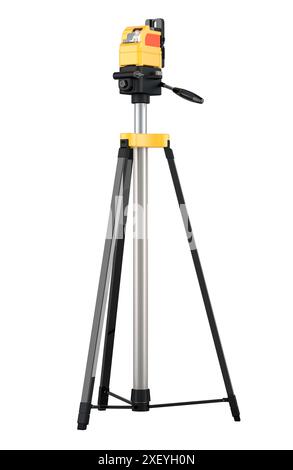 Automatic Optical Level with Tripod. 3D rendering isolated on white background Stock Photo