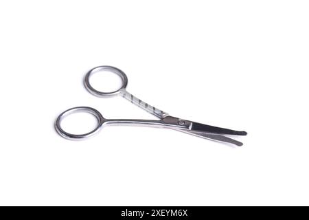 Metal scissors isolated on white Stock Photo