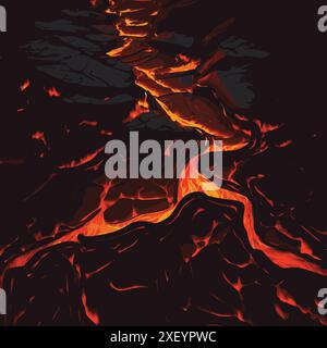 Magma and lava fire effect. 2d liquid volcano splash. Magic fx flame ...