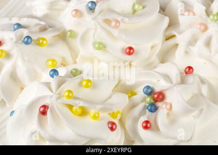 Whipped cream with the colorful sprinkles Stock Photo