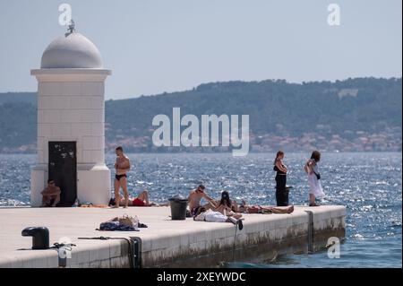 Zadar, Croatia. 30th June, 2024. People enjoy sunny day at Zadar ...