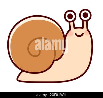 Cute cartoon snail drawing. Simple hand drawn doodle, vector illustration. Stock Vector