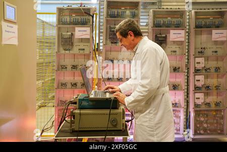 Electrical Cabinet Performance Counters. Low Voltage Micro Network. Testing and Certificates Services for Smart Grids and Smart meters. Certification Stock Photo