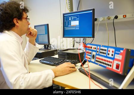 Smart Meters control room. Low Voltage Micro Network. Testing and Certificates Services for Smart Grids and Smart meters. Certification of Power Elect Stock Photo