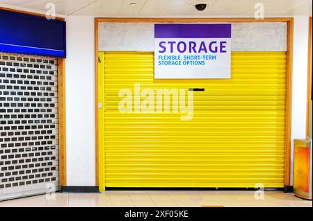 Shop storage unit for rent in shopping mall Stock Photo