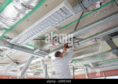 Treatment system air conditioning, Kubik, Experimental laboratory R & D + i for the development of new concepts, products and services to improve ener Stock Photo