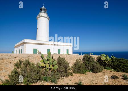 La Mola Lighthouse, Formentera, Pitiusas Islands, Balearic Community, Spain. Stock Photo