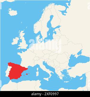 Spain Map Europe Color In Europe with highlighted Spain map. Vector Illustration Stock Vector ...