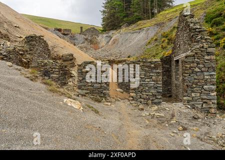 The remains of the derelict Great Snaefell Mine near Agneash, Garff, Isle of Man Stock Photo
