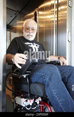 Intelligent power wheelchair developed by Health and Quality of life Unit, FIK technology research program for aged and disabled people. Fatronik-Tecn Stock Photo